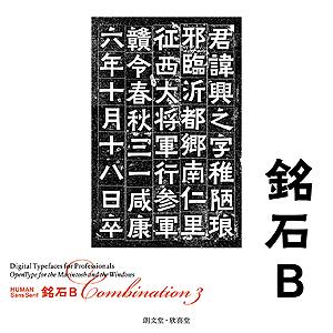 robundo type cosmique：電子活字：Human Sans Serif 銘石B Combination 3